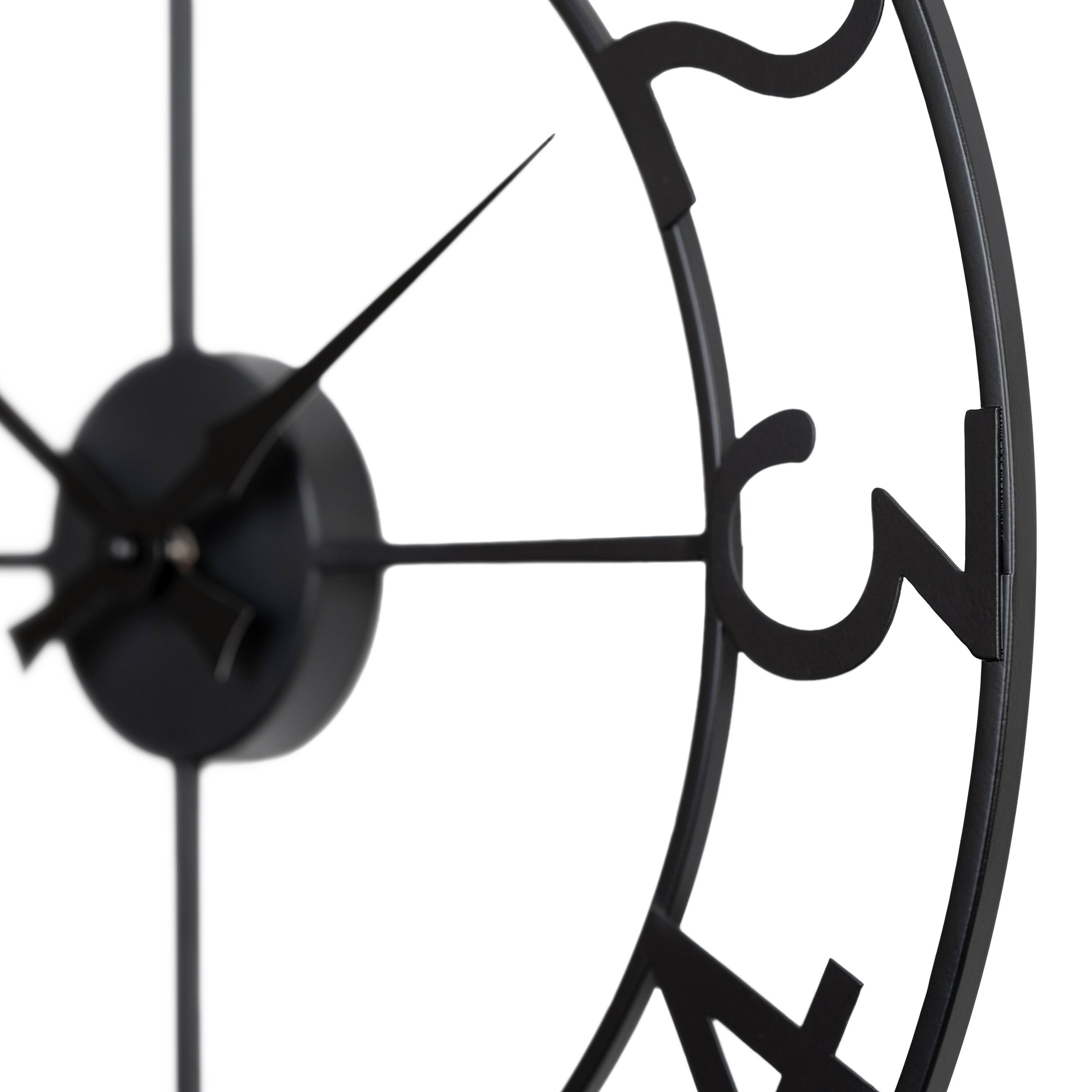 Left. La Crosse Clock Co. - 20 Inch Metal Tower Analog Wall Clock with Arabic numbers - Black.
