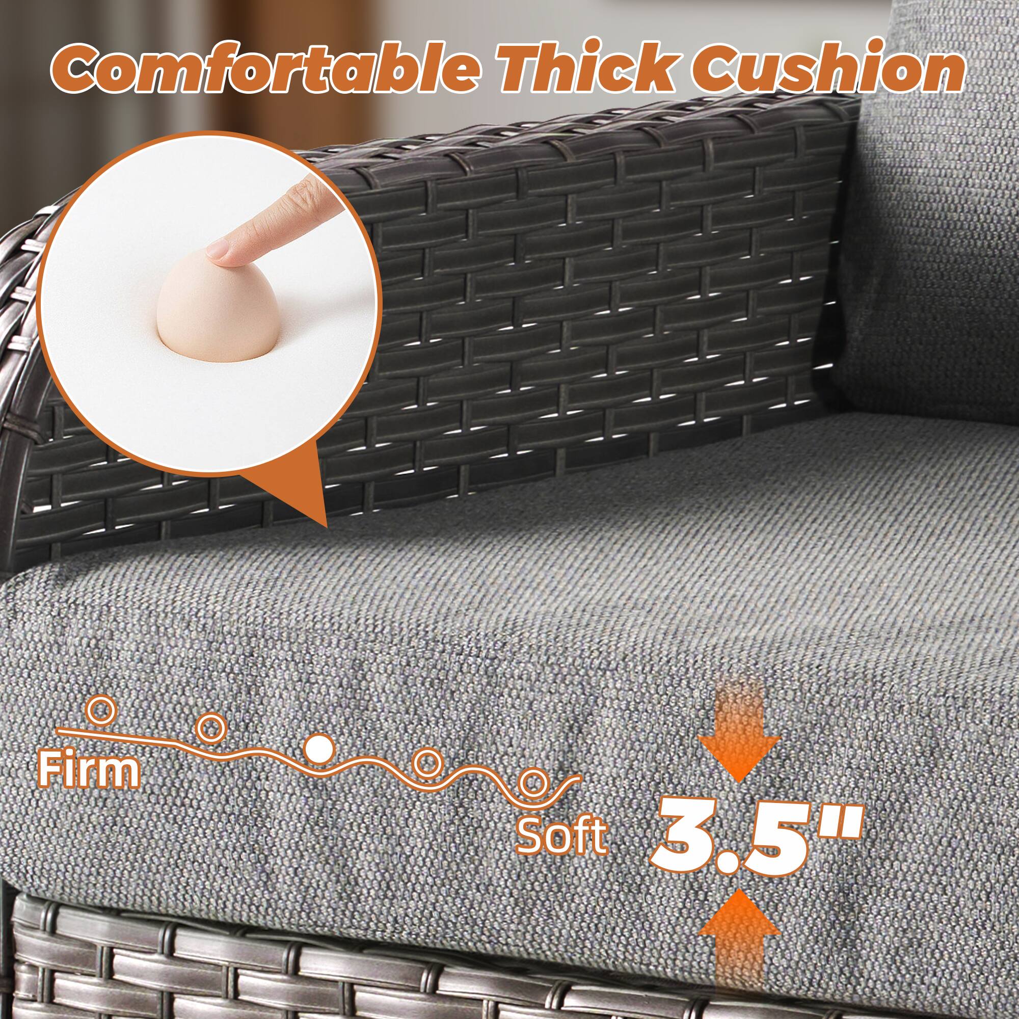 Comfortable Thick Cushion

Firm Soft 3.5"