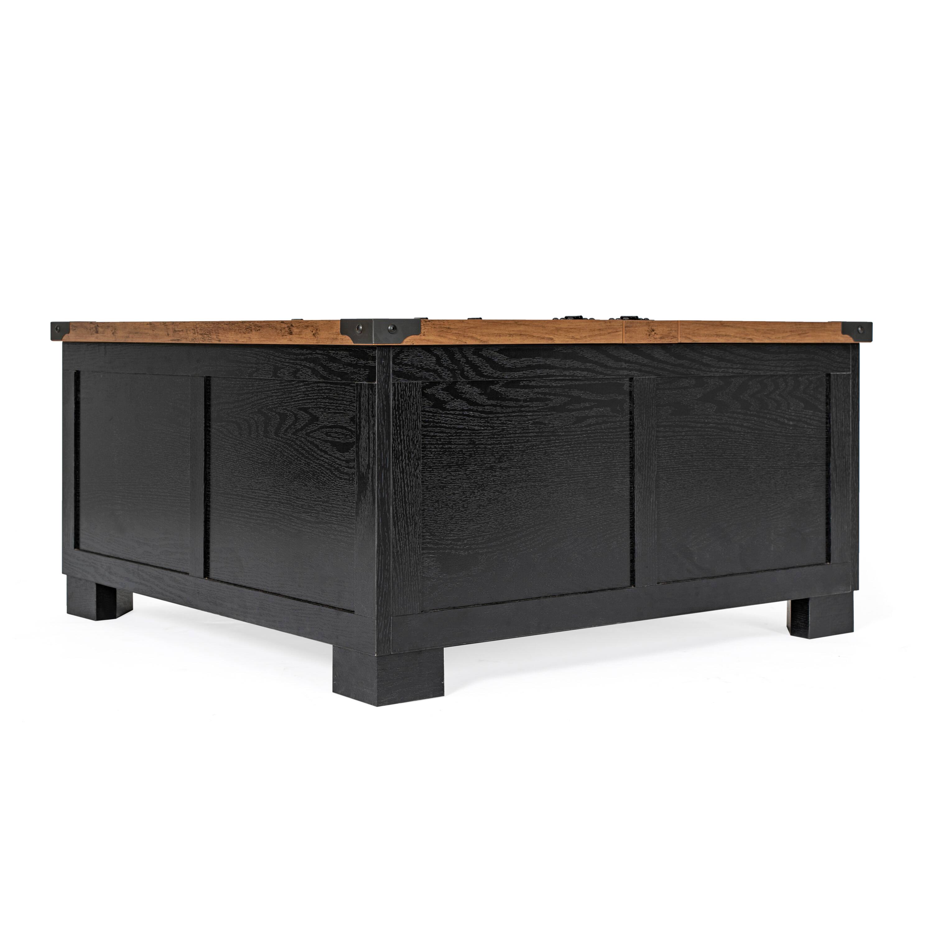 Front. Flash Furniture - Wyatt 35.75" Farmhouse Storage Coffee Table with Hinged Lift Top, Large Coffee Table with Hidden Storage, Two Tone Finis - Black.