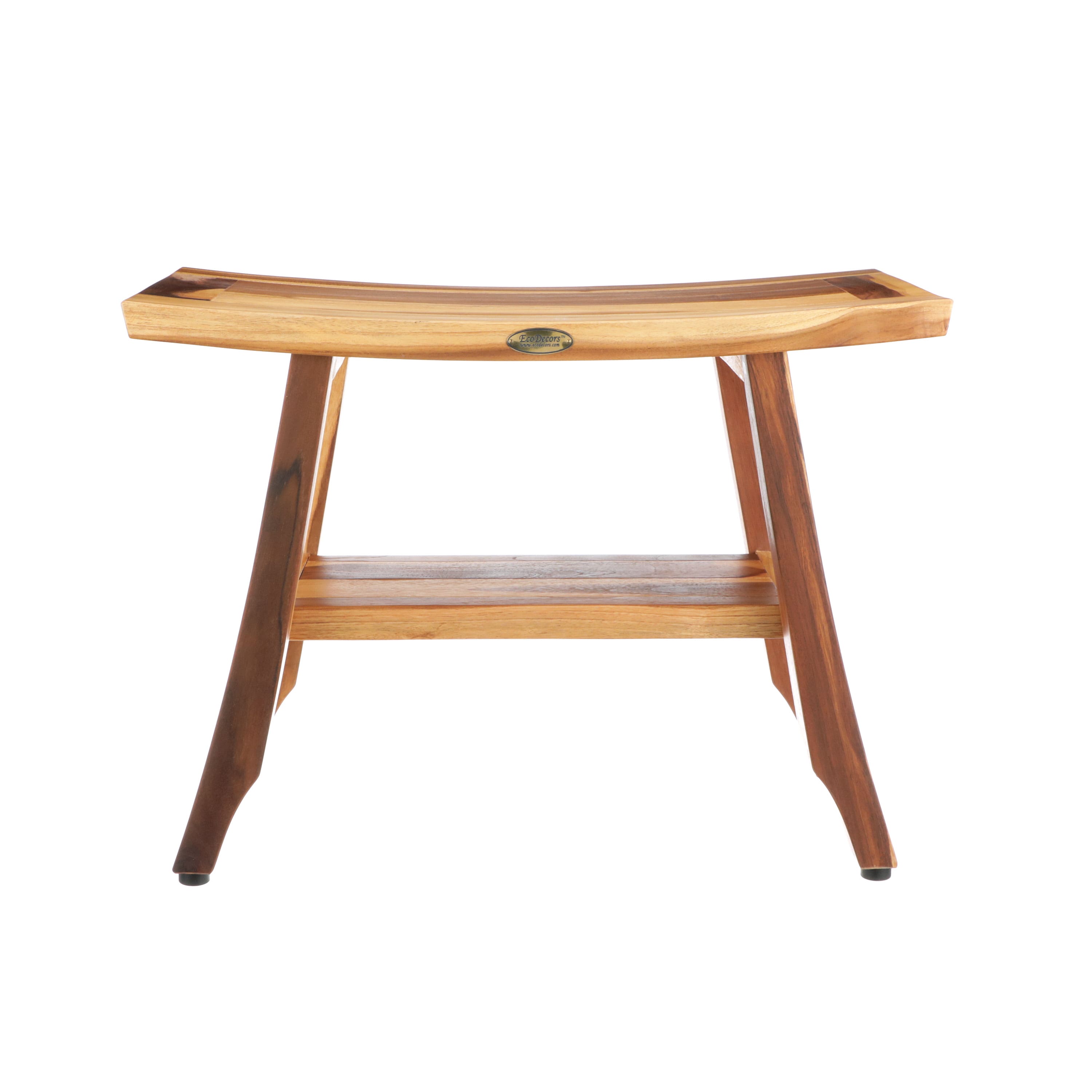 EcoDecors - 24 Inch Satori Natural Teak Waterproof Teak Wood Shower Bench - EarthyTeak