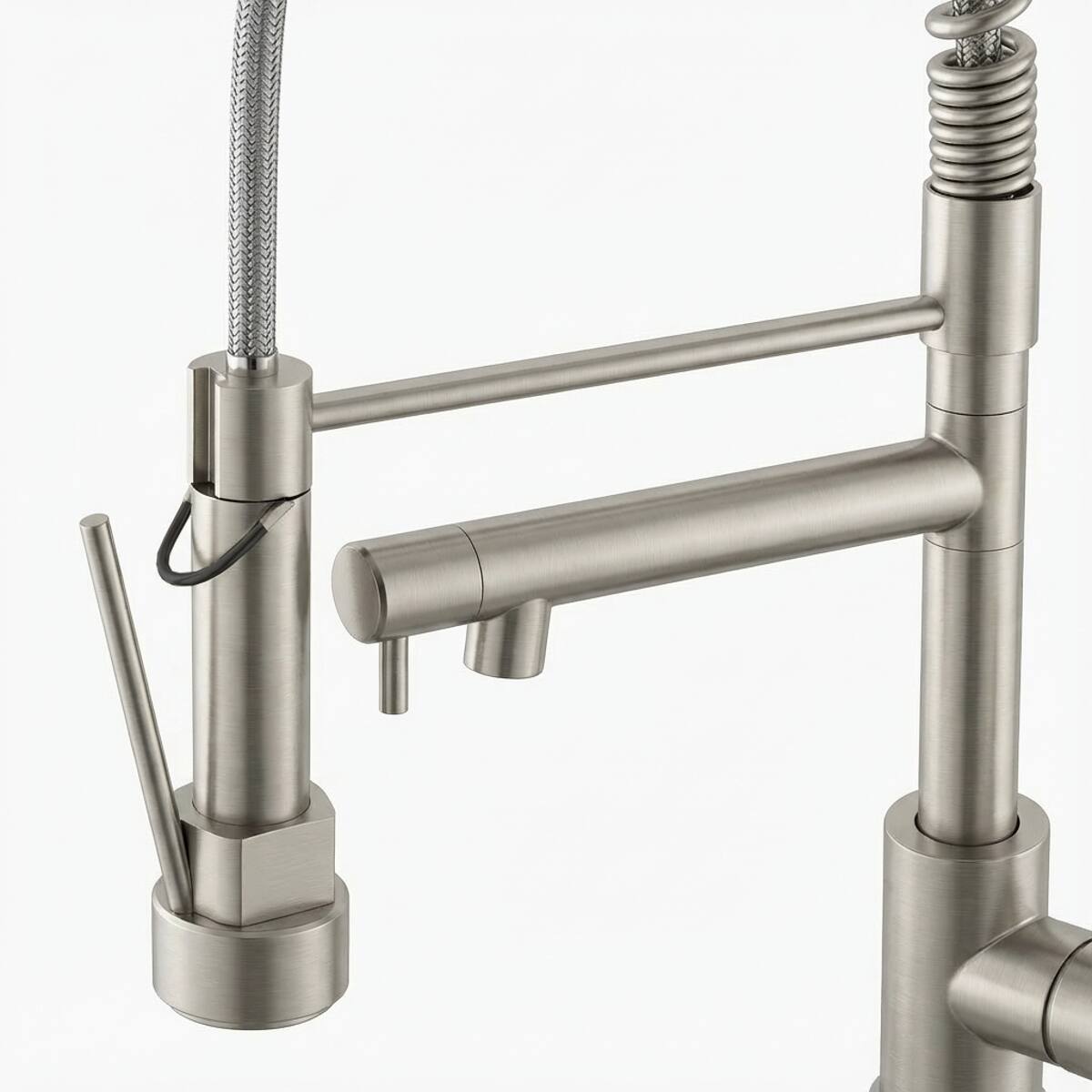 Alt View 6. Ropilly - Ropilly Pull Down Kitchen Faucet, Touch On Single Handle, Brushed Nickel Spring Neck Single Hole Faucet - Brushed Nickel.