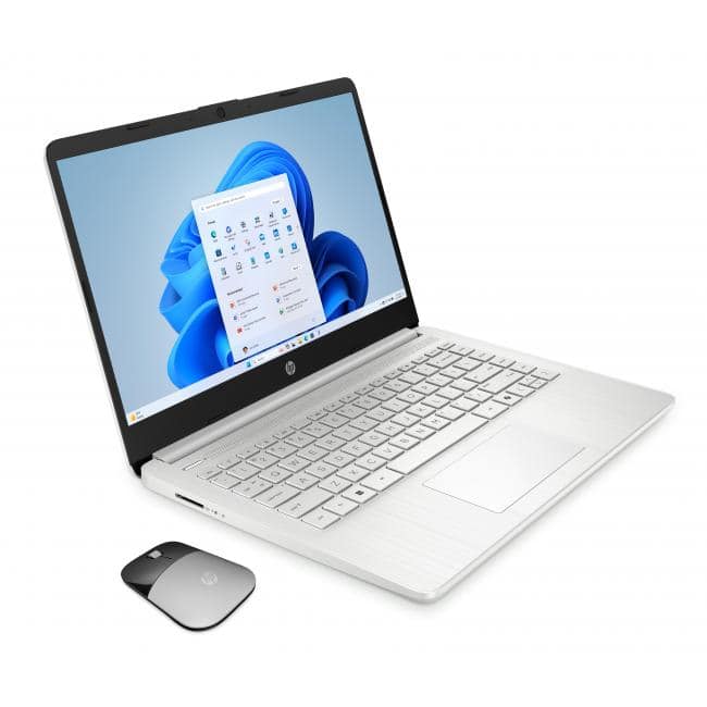 14" HD Touchscreen Notebook Intel N150 4GB RAM 128GB SSD HP Wireless Mouse - Natural Silver
