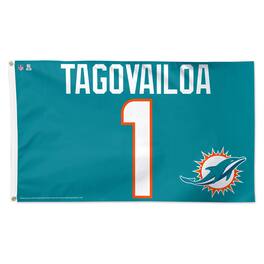 WinCraft - Tua Tagovailoa Miami Dolphins 3' x 5' Single-Sided Deluxe Name & Number Flag - Multicolor