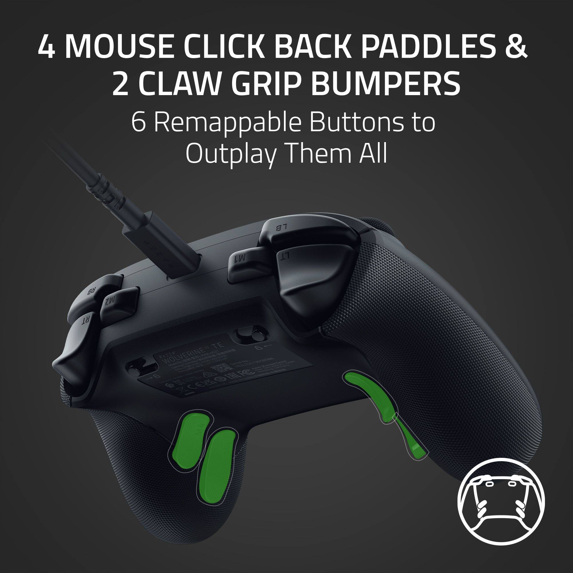 4 Mouse Click Back Paddles & 2 Claw Grip Bumpers: 6 Remappable Buttons to Outplay Them All.