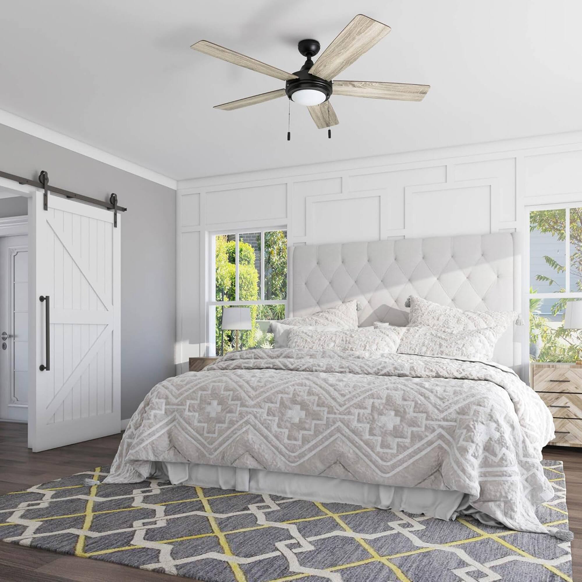 Alt View 1. Honeywell - Honeywell Ventnor 52" Modern Farmhouse LED Ceiling Fan with Pull Chain, Bronze - Bronze.