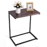 Costway - 26" Laptop Holder Sofa Side End Table C Table Home Office Furniture - Walnut
