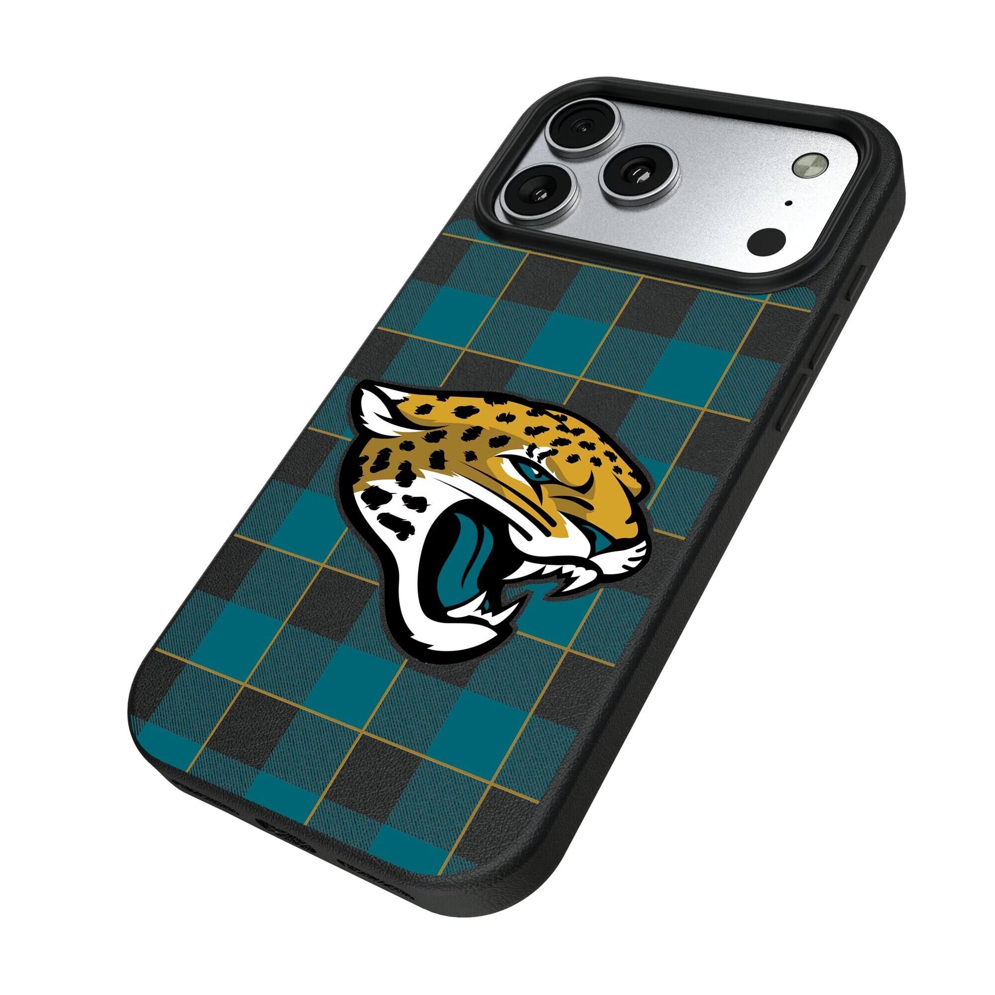 Alt View 1. Keyscaper - Plaid Magnetic Bump iPhone Case - 17 Pro - Black.