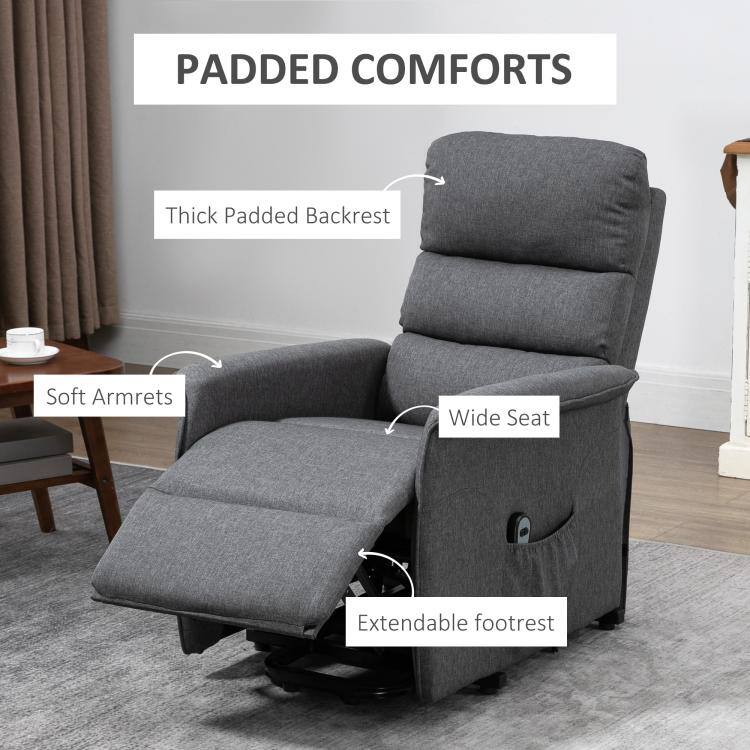 PADDED COMFORTS  
Thick Padded Backrest  
Soft Armrests  
Wide Seat  
Extendable footrest