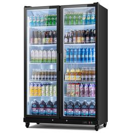 Yeego - Commercial Merchandiser Refrigerator, 37.79 Cu. Ft., LED Lighting & Adjustable Shelves – Suitable for Bars,Stores - Black