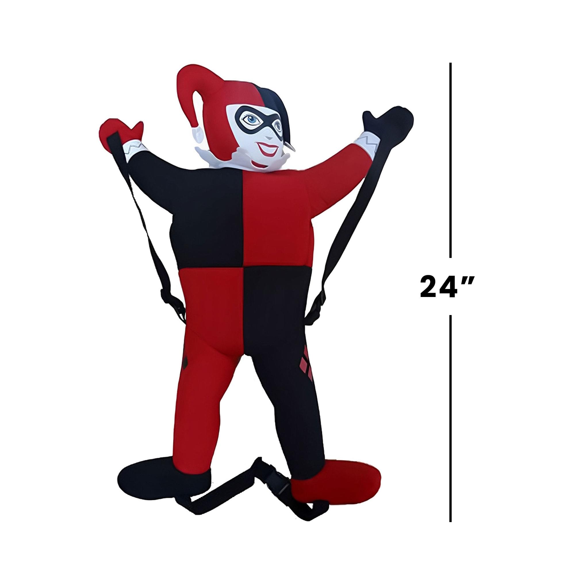 Alt View 3. DC Comics - Comic Images Harley Quinn Back Buddy Backpack - Red/Black.