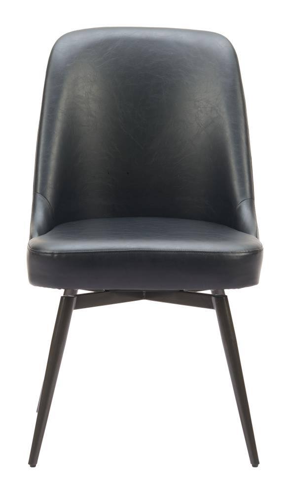 Angle. Hivvago - Keppel Swivel Dining Chair (Set of 2) Black - Black.