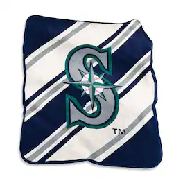 Logo Brands - Seattle Mariners 50" x 60" Raschel Stripe Throw Blanket - Multicolor