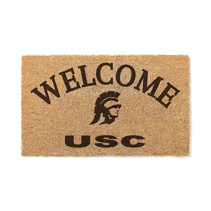 Front. Jardine - USC Trojans 18" x 34" Welcome Coir Doomat - Brown.