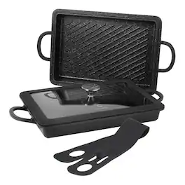 Curtis Stone - Refurbished Excellent - 13-in-1 Dura-Pan+ Sauté Pan with Grill Pan and Lid - Black