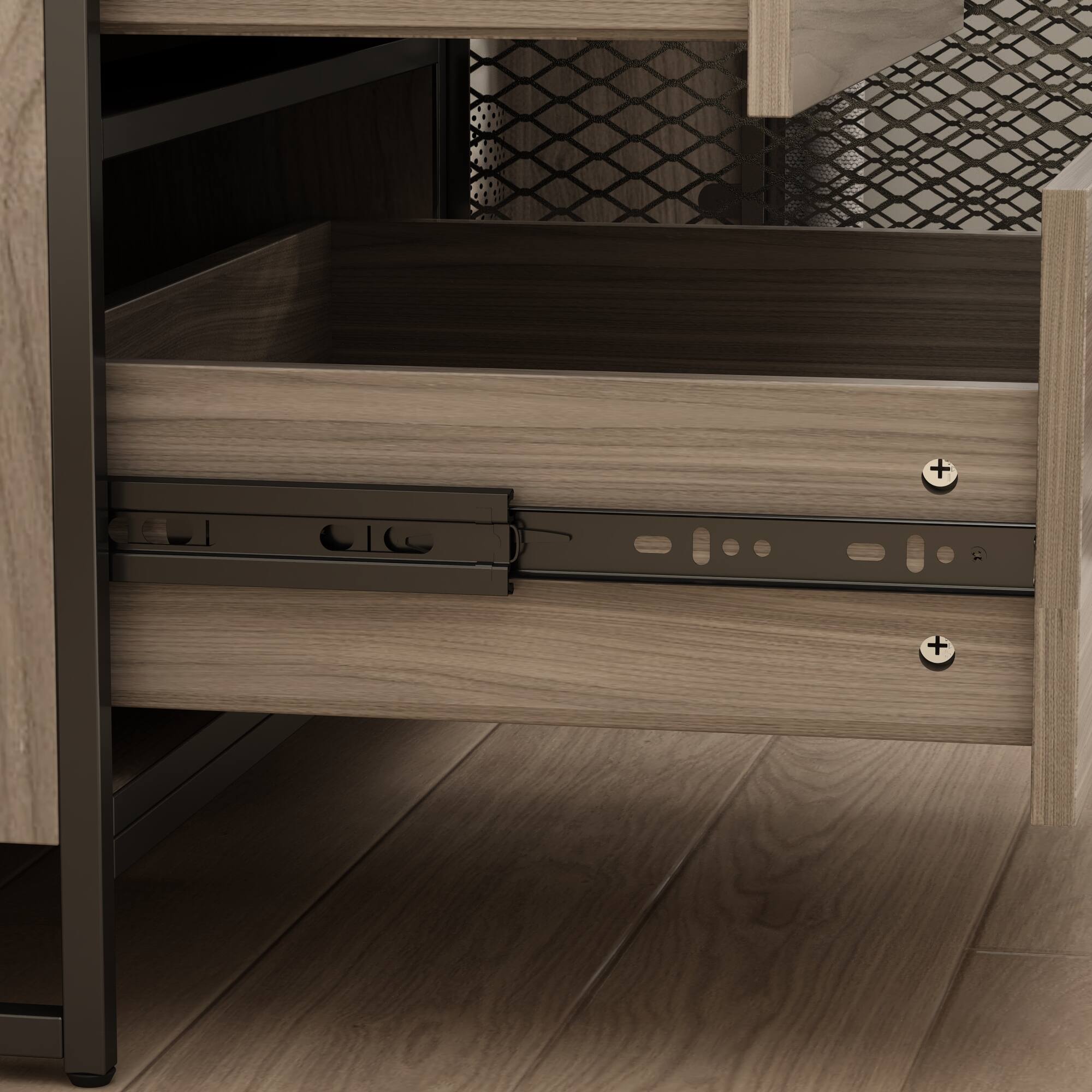 Alt View 4. FUFU & GAGA - FUFU&GAGA Industrial - Style Storage Hutch: Quiet & Organized Living Pantry Cabinet - Gray.