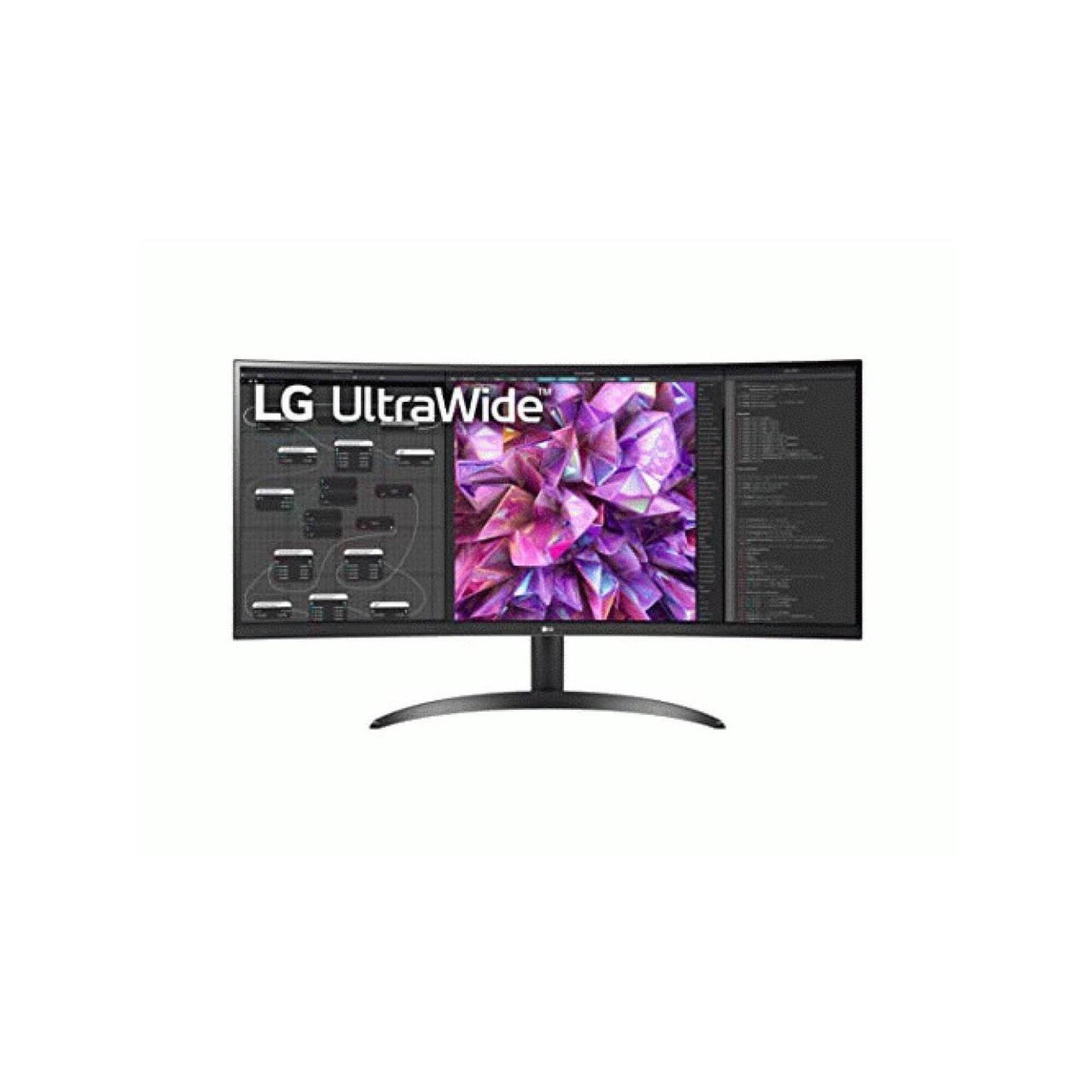 Back. LG - LG 34BQ60QC-B 34" Class Curved Screen LCD Monitor - 21:9 - Textured Black - 34" Viewable - In-plane Switching (IPS) - Black.