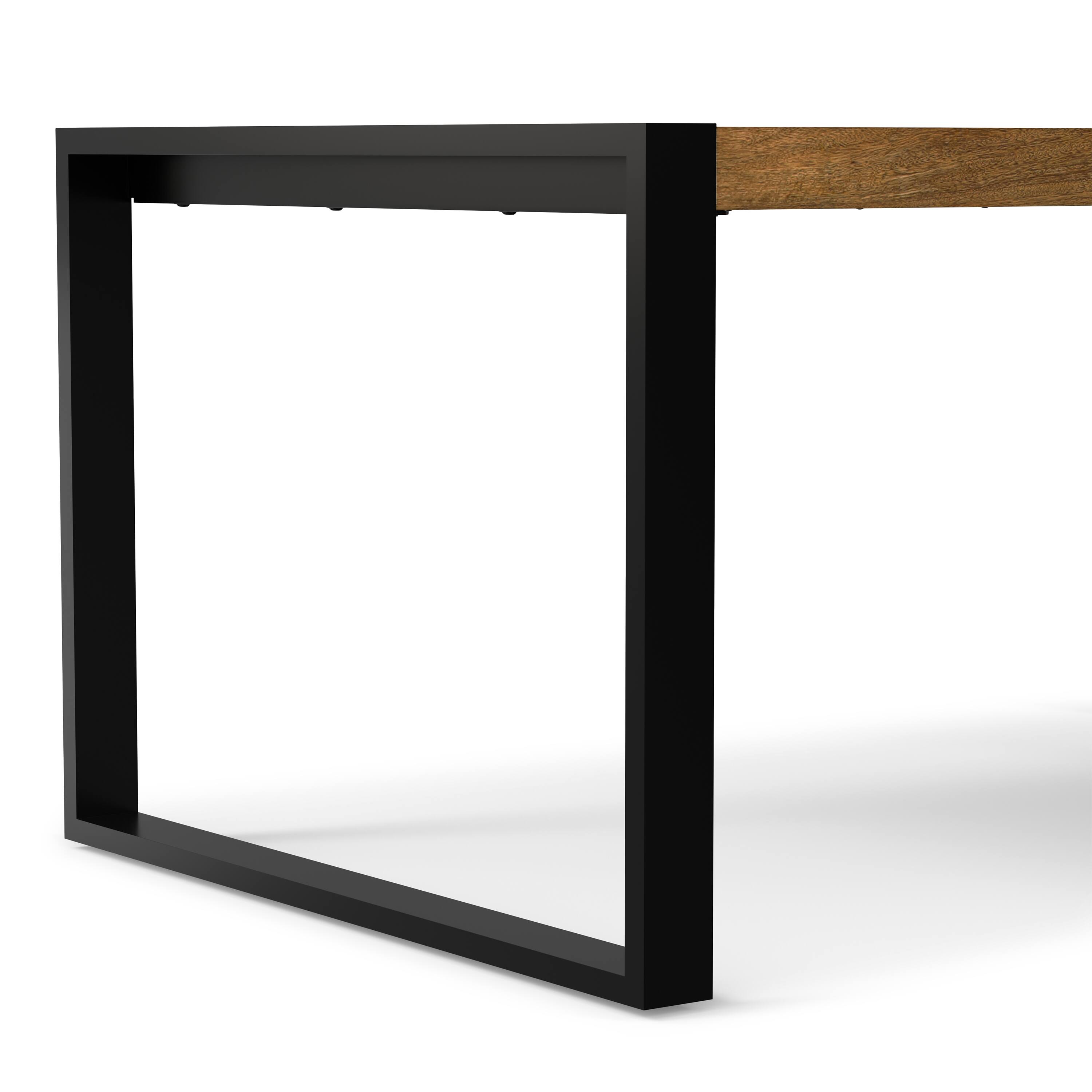 Alt View 5. Simpli Home - McKenzie 66 inch x 40 inch Rectangle Modern Industrial Dining Table in Light Tobacco - Light Tobacco.