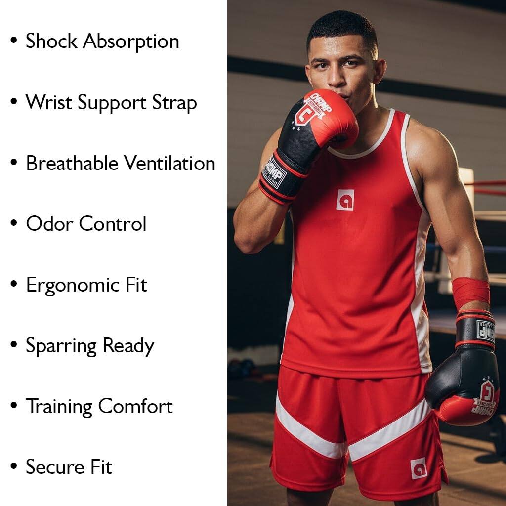 - Shock Absorption
- Wrist Support Strap
- Breathable Ventilation
- Odor Control
- Ergonomic Fit
- Sparring Ready
- Training Comfort
- Secure Fit