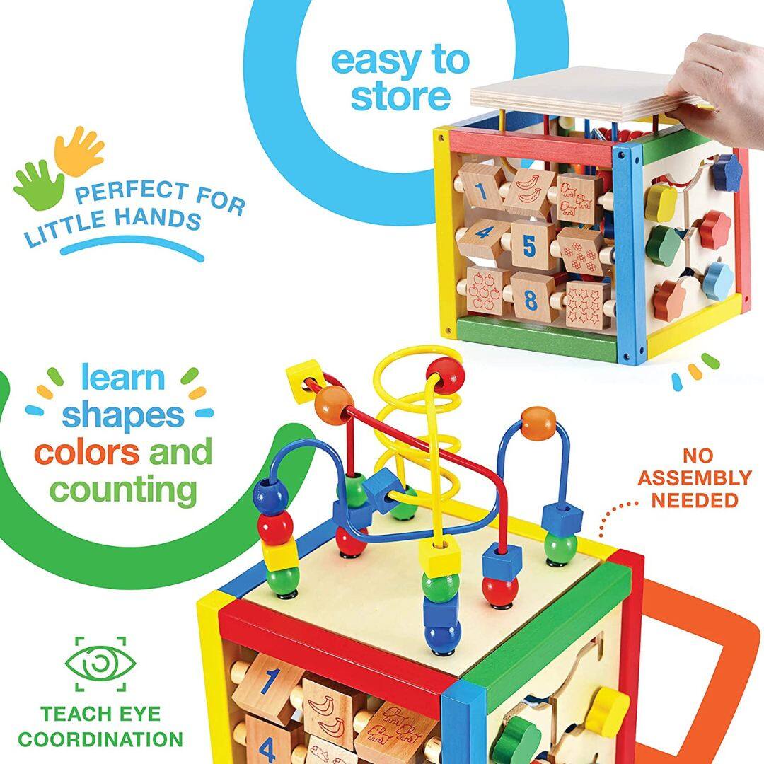 - easy to store
- PERFECT FOR LITTLE HANDS
- learn shapes colors and counting
- NO ASSEMBLY NEEDED
- TEACH EYE COORDINATION