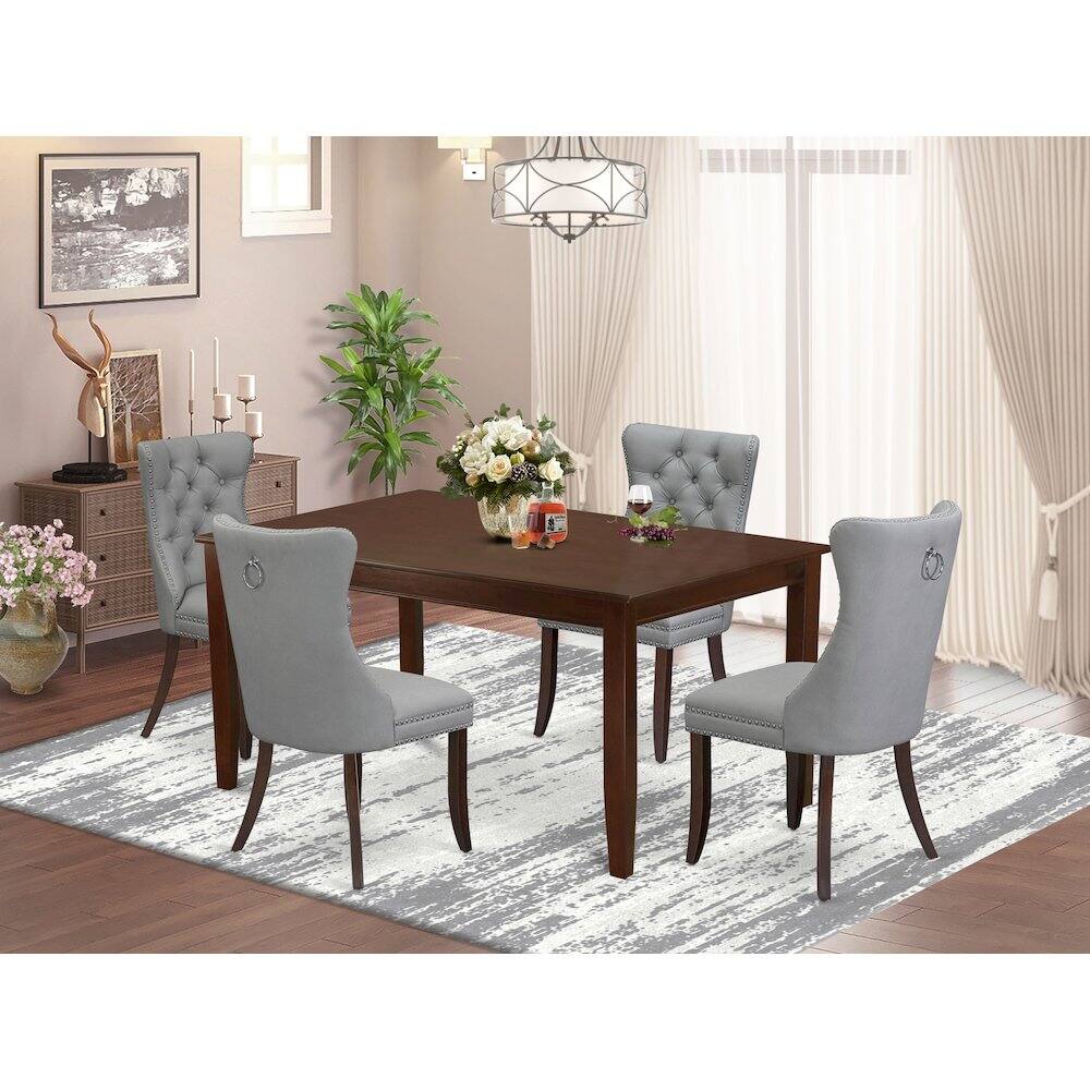 Alt View 7. East West Furniture - 5 Piece Dining Room Table Set - Red.