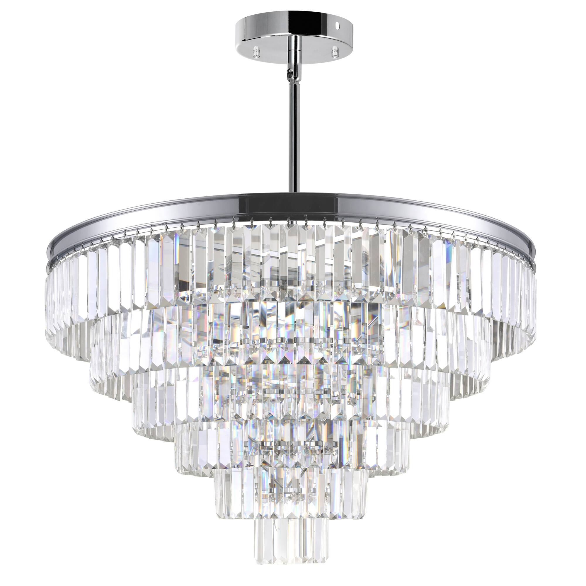 Left. CWI Lighting - Weiss 15 Light Down Chandelier With Chrome Finish - Chrome.