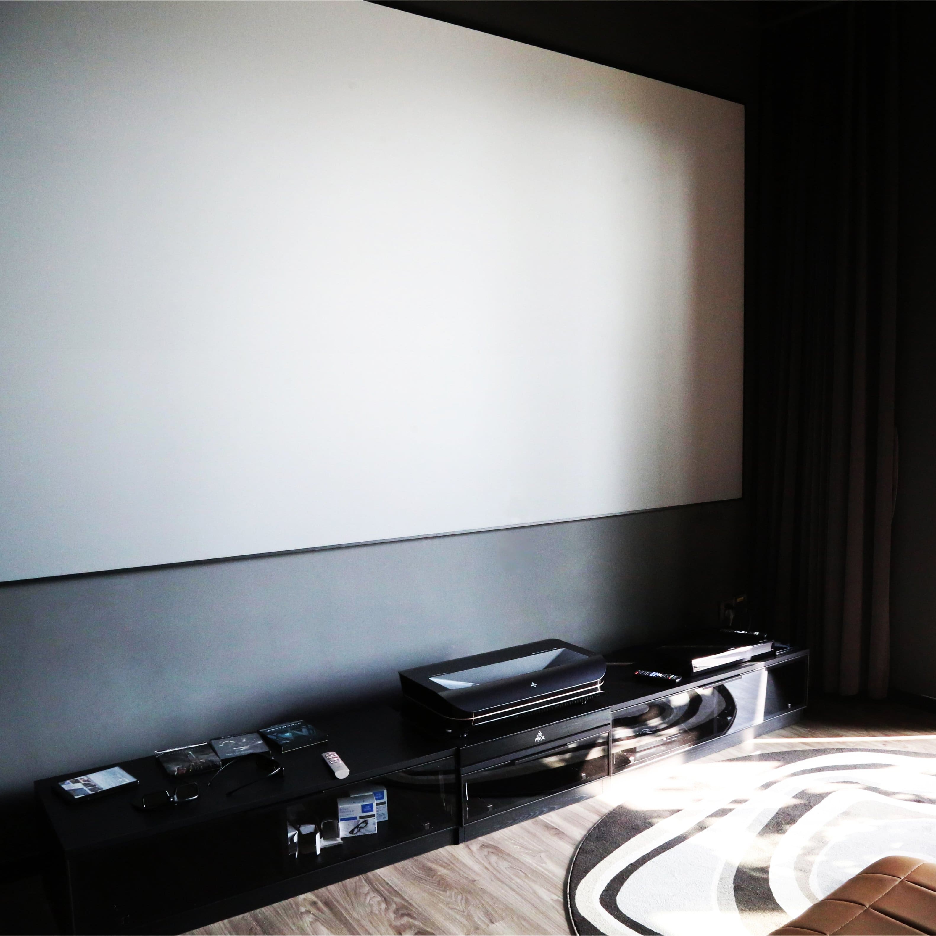 Alt View 13. AWOL Vision - ALR C-132 132" Ambient Light Rejection (ALR) Cinematic Fixed Frame Ultra Short Throw (UST) Projector Screen,4K/8K 3D - Gray.