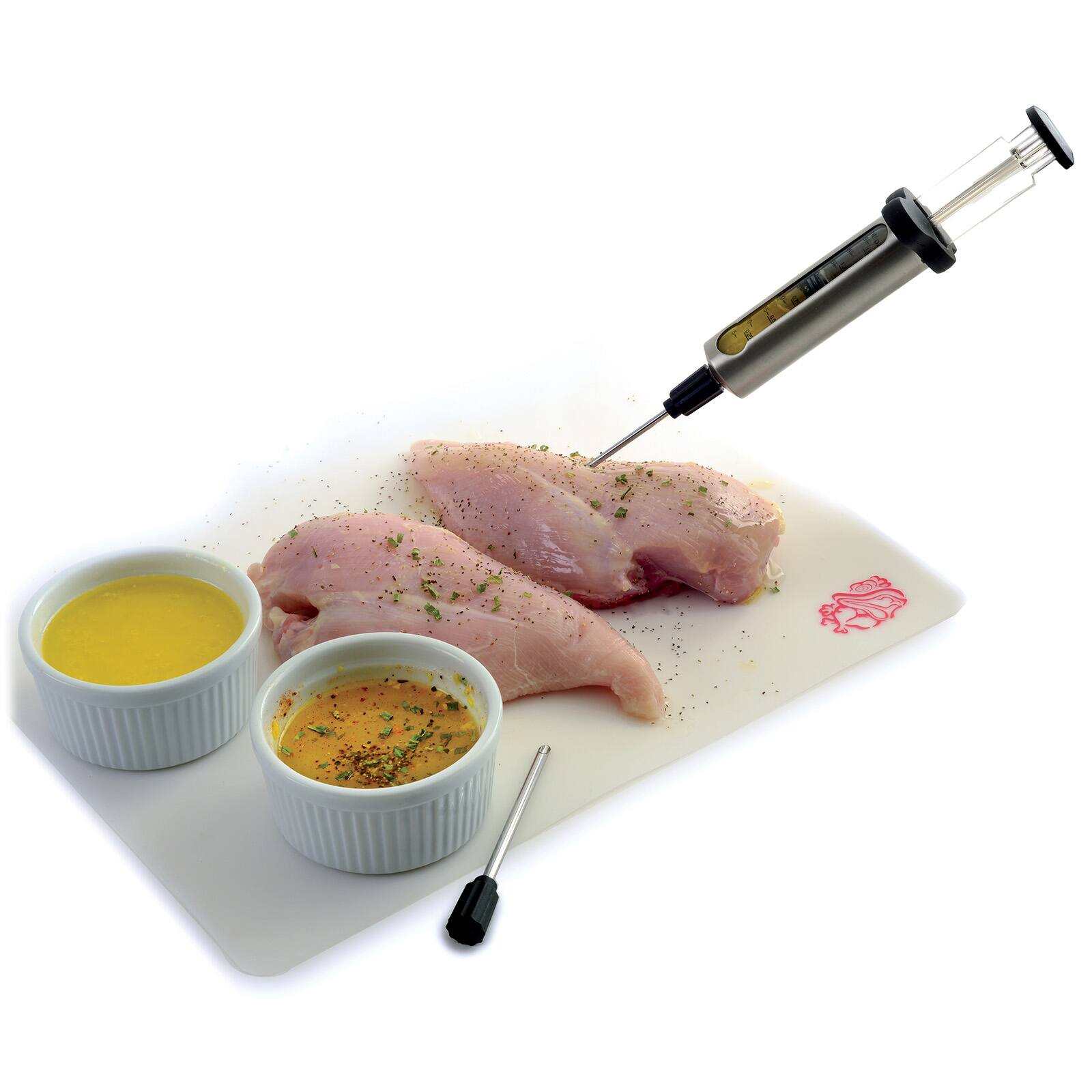 Alt View 1. Norpro - Stainless Steel Flavor Injector, 1.5 oz Capacity with 2 Needles - Silver.