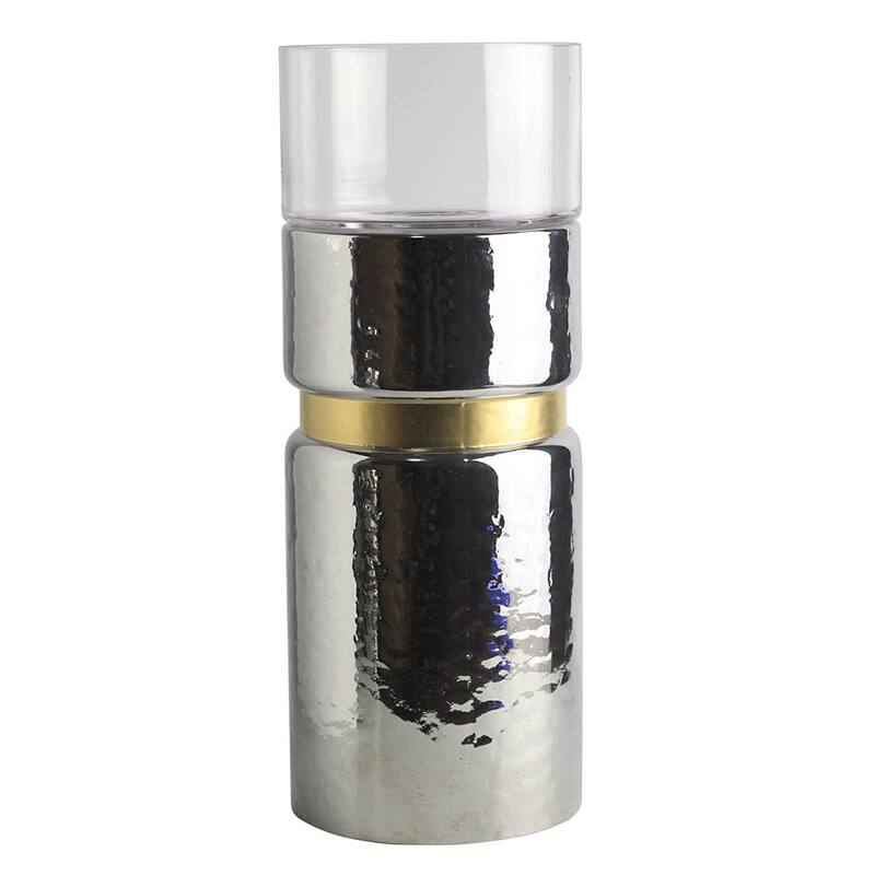 Angle. TinyHomie - D59x152 Halloway Silver Candle Holder.