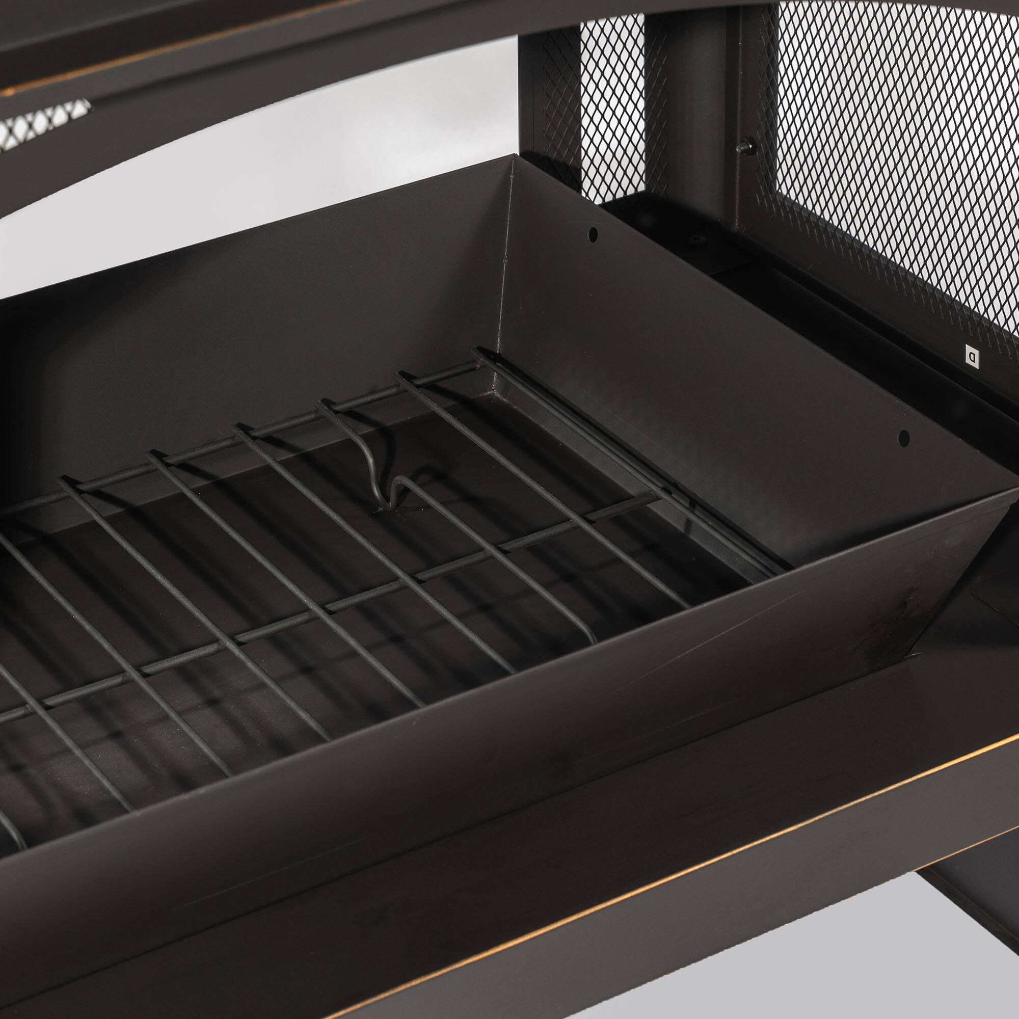 Alt View 1. Lirago - 40" Wood Burning Fire Pit Outdoor Fireplace with Chimney 50000 BTU Steel Fire Pit Black - Black.