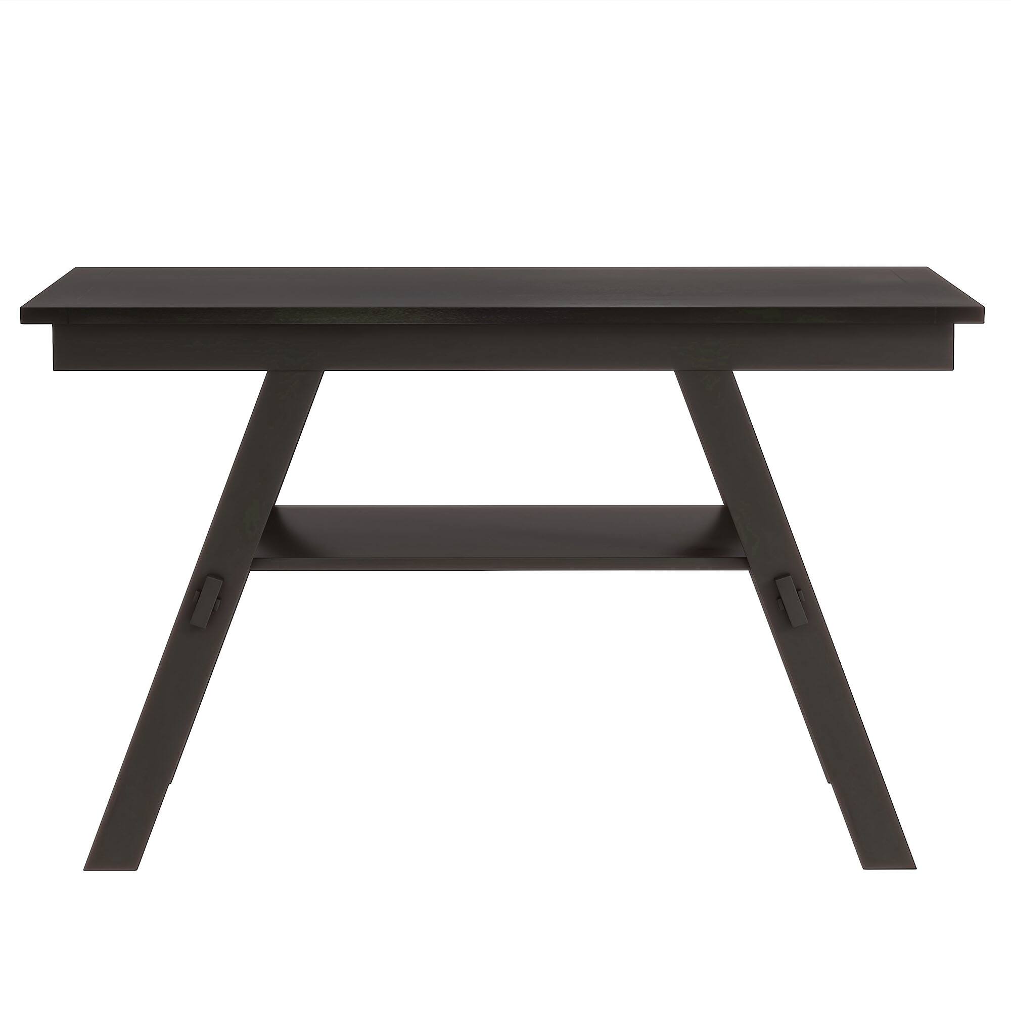 Front. APRILSOUL - 6-Piece Wood Counter Height Dining Table Set with Storage Shelf with Bench and 4 Chairs Espresso+Beige Cushion - Espresso.