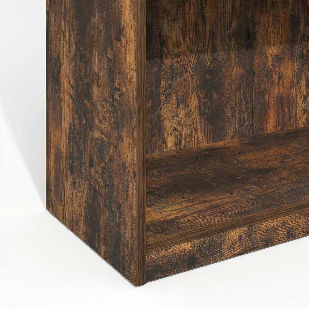 Alt View 2. FurniFact - 5-tier adjustable shelf bookcase with Engineered Wood construction - Amber Pine.