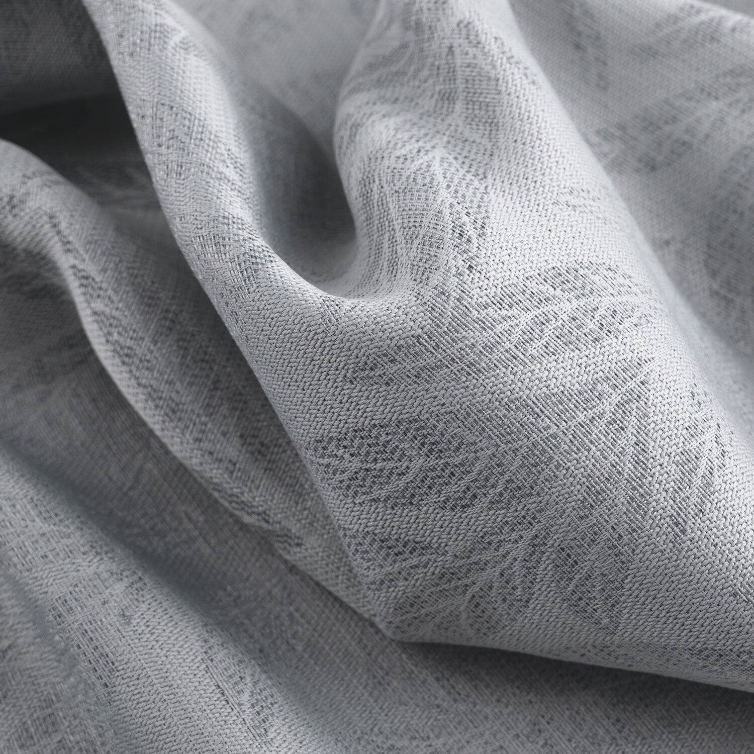 Left. RT Designers Collection - RT Designers Collection 100% Polyester 270 GSM Reba Luxury Jacquard Blackout Grommet Curtain Panel 54" x 90" Grey - Grey.