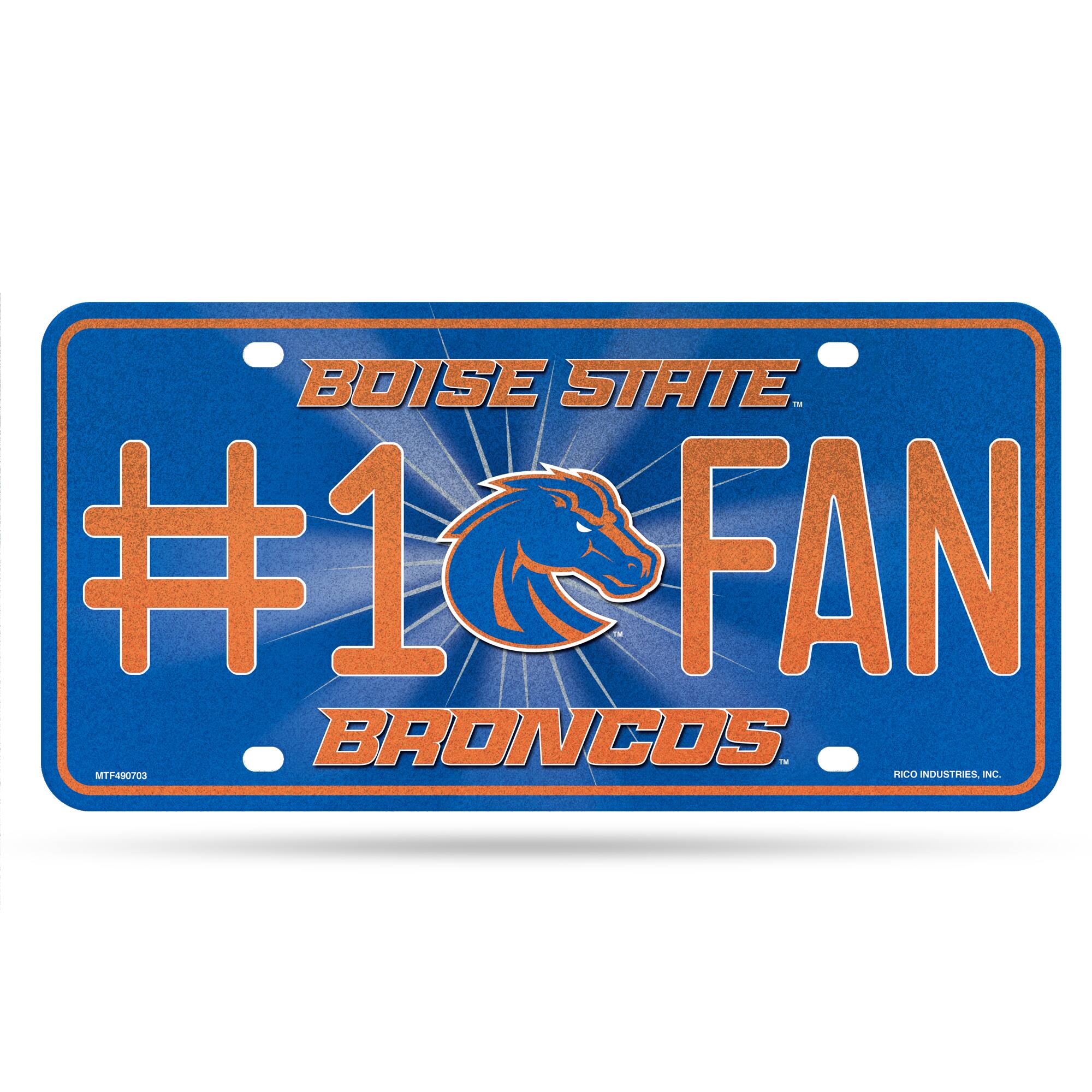 Boise St. Broncos #1 Fan Sparkly Glitter Look License Plate Tag - It's all about the Bling!