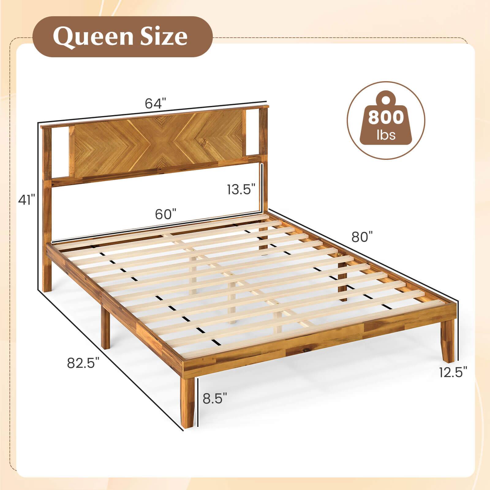 Queen Size  
64" x 80"  
41" x 82.5"  
60" x 80"  
13.5" x 12.5"  
8.5"  
800 lbs