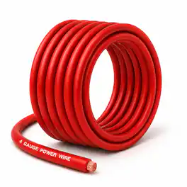 SoundBox - CW4-25R, 4 Gauge CCA Battery Power / Ground Wire Roll - 25 Ft, Red