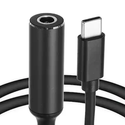Front. Unique Bargains - 0.6FT USB C to DC 5.5x1mm PD Charging Cable, 5/9/20V 65W 3.25A, for Router, Camera, TV Box, Desk Lamp - Black.