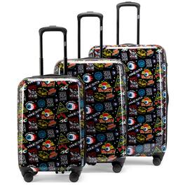 Von Dutch - Jax Black 3-Piece Expandable Hardside Spinner Luggage Set - Black Jax