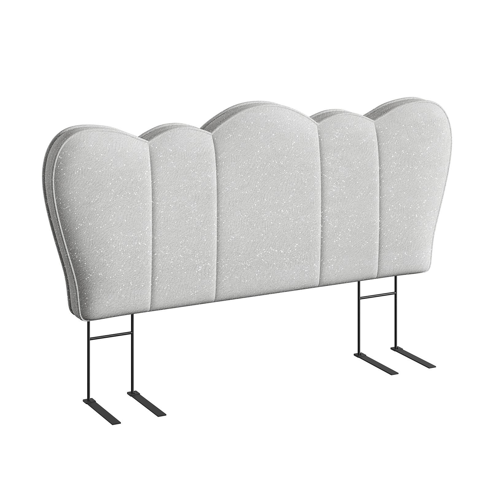 Alt View 4. Pinmoco - Upholstered Headboard Ergonomic Fabric Headboard Suitable for 8-14 inch Mattress - Sliver-Grey.