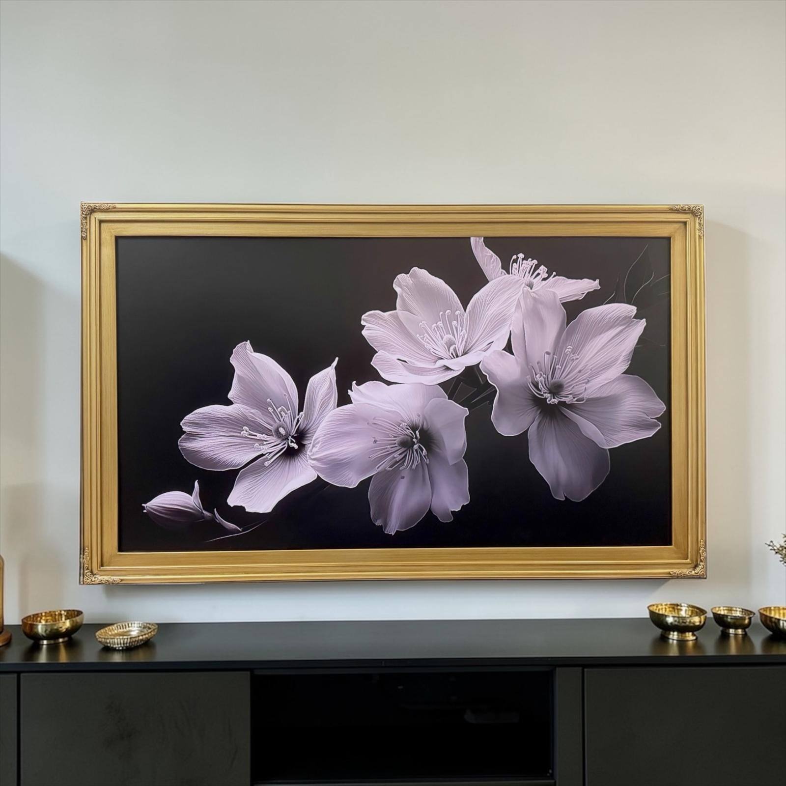 LAREDO FRAME FACTORY 65 inch Hisense Canvas TV Ornate frame