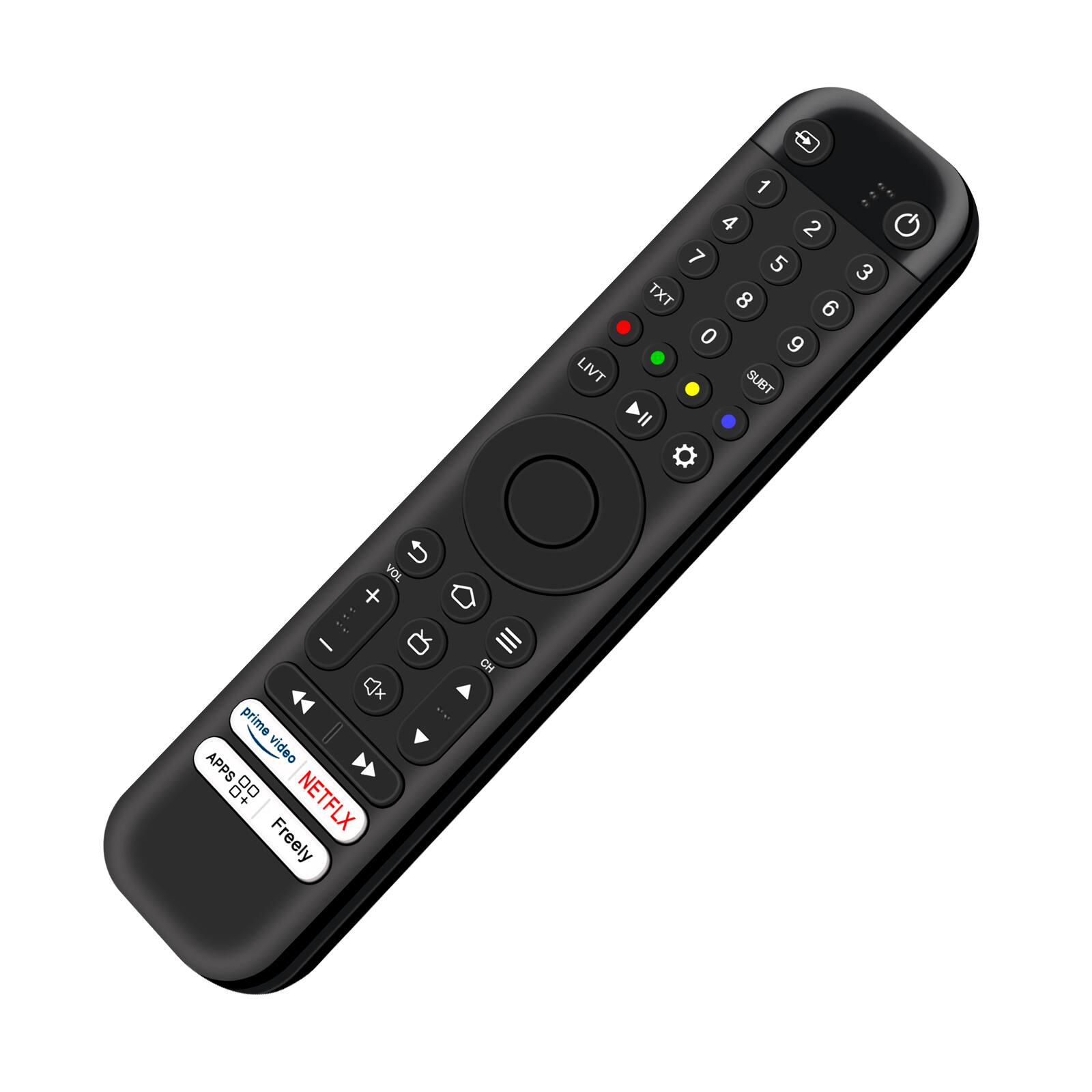LIVT  
1 4 2 7 5 3 TXT 8 6 0 9 SUBT  
VOL X  
prime APPS video NETFLX Freely  
CH