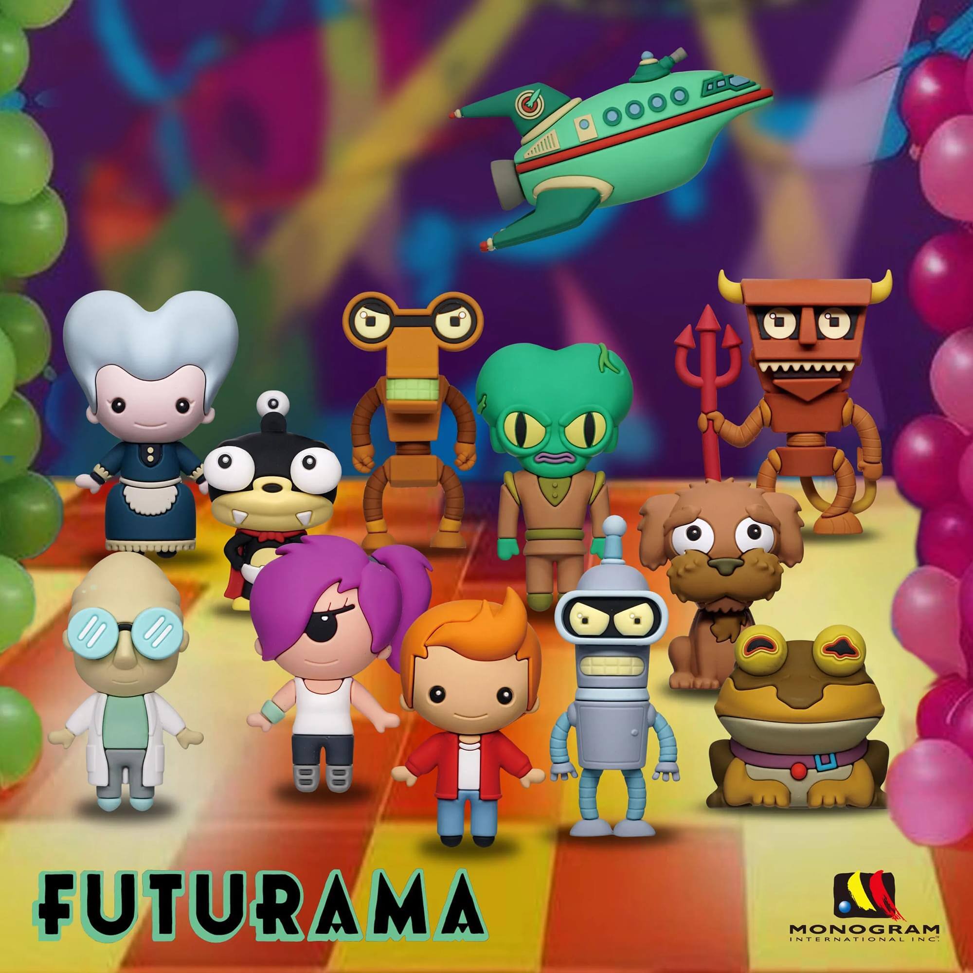 Monogram Futurama 3D Figural Foam Bag Clip | 1 Random Multicolored