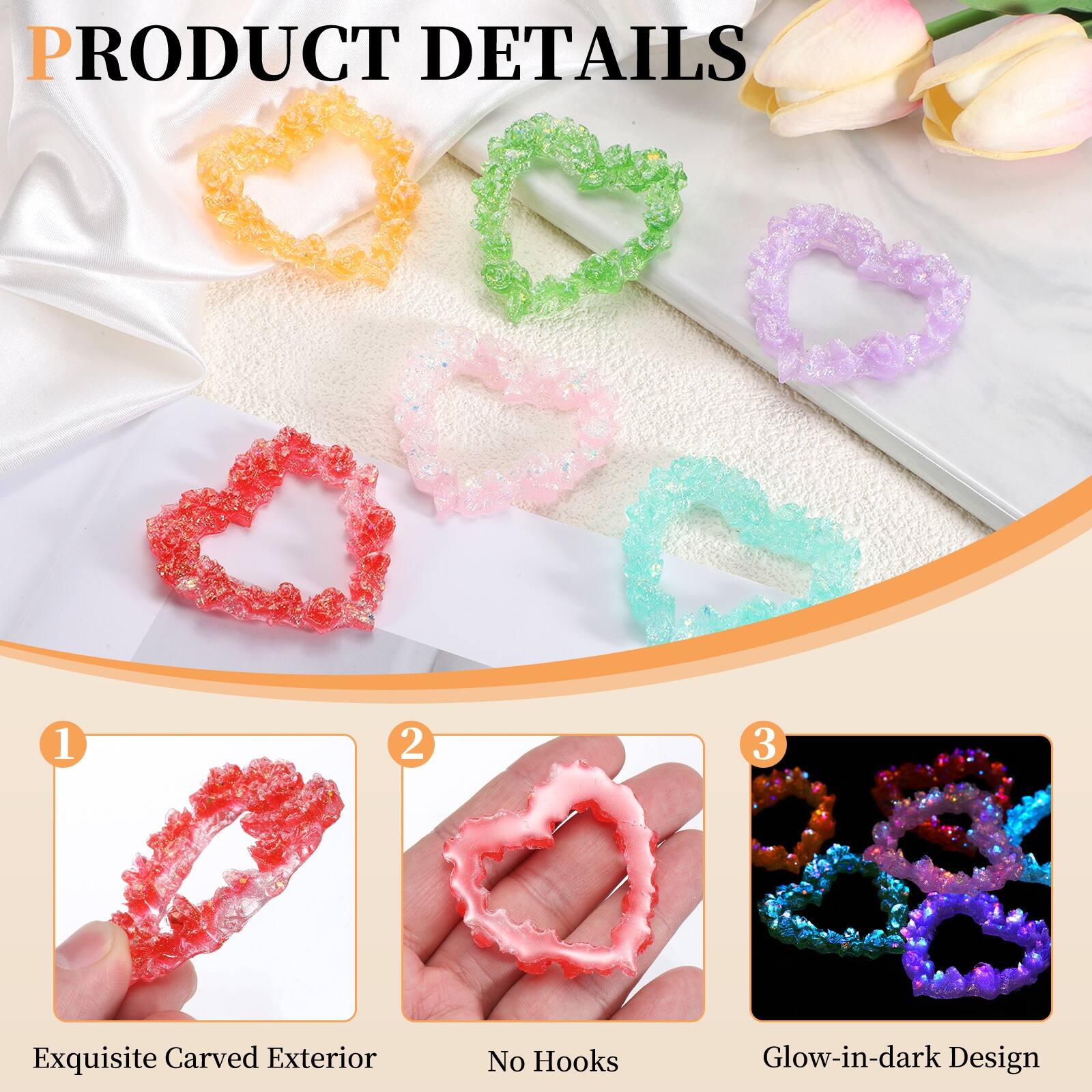 PRODUCT DETAILS

1. Exquisite Carved Exterior
2. No Hooks
3. Glow-in-dark Design