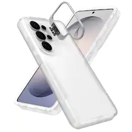 Dteck - For Samsung Galaxy S26 Ultra Rugged Case, Heavy Duty Dual Layer Shockproof Lens Kickstand Drop Protection Cover - Clear