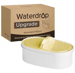 PF01A-P Upgrade NSF 53 & 42 & 372 Certified Filter | Replacement for Waterdrop Pitcher and Dispenser - White&Yellow
