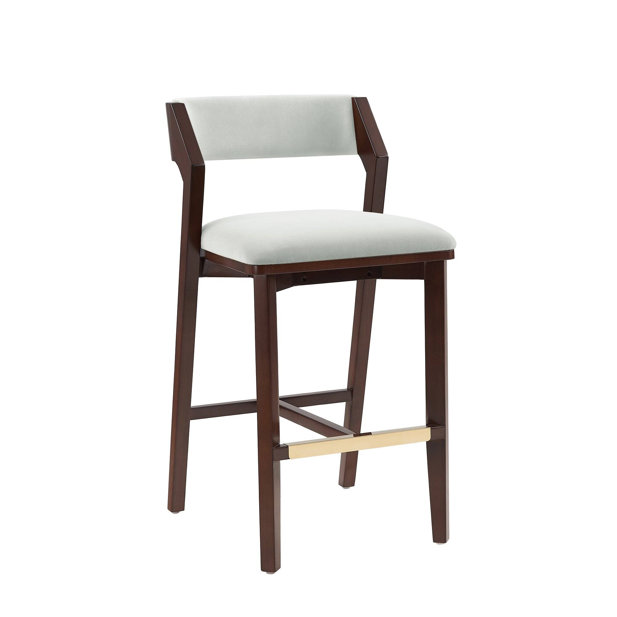 Alt View 2. Manhattan Comfort - Patricia Modern Wood Upholstered Barstool - Set of 3 - White Glacier.