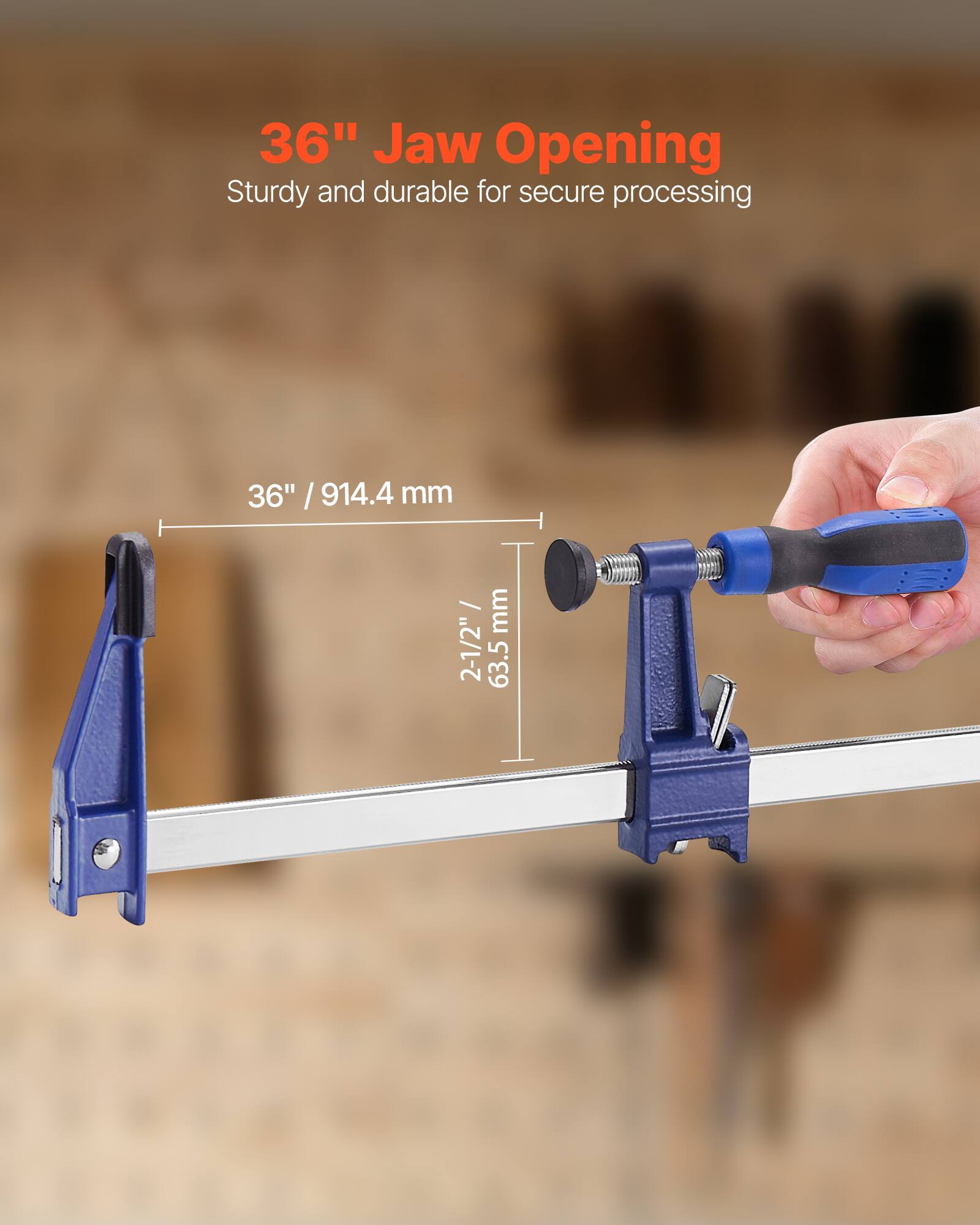 36" Jaw Opening  
Sturdy and durable for secure processing  
36" / 914.4 mm  
2-1/2" / 63.5 mm
