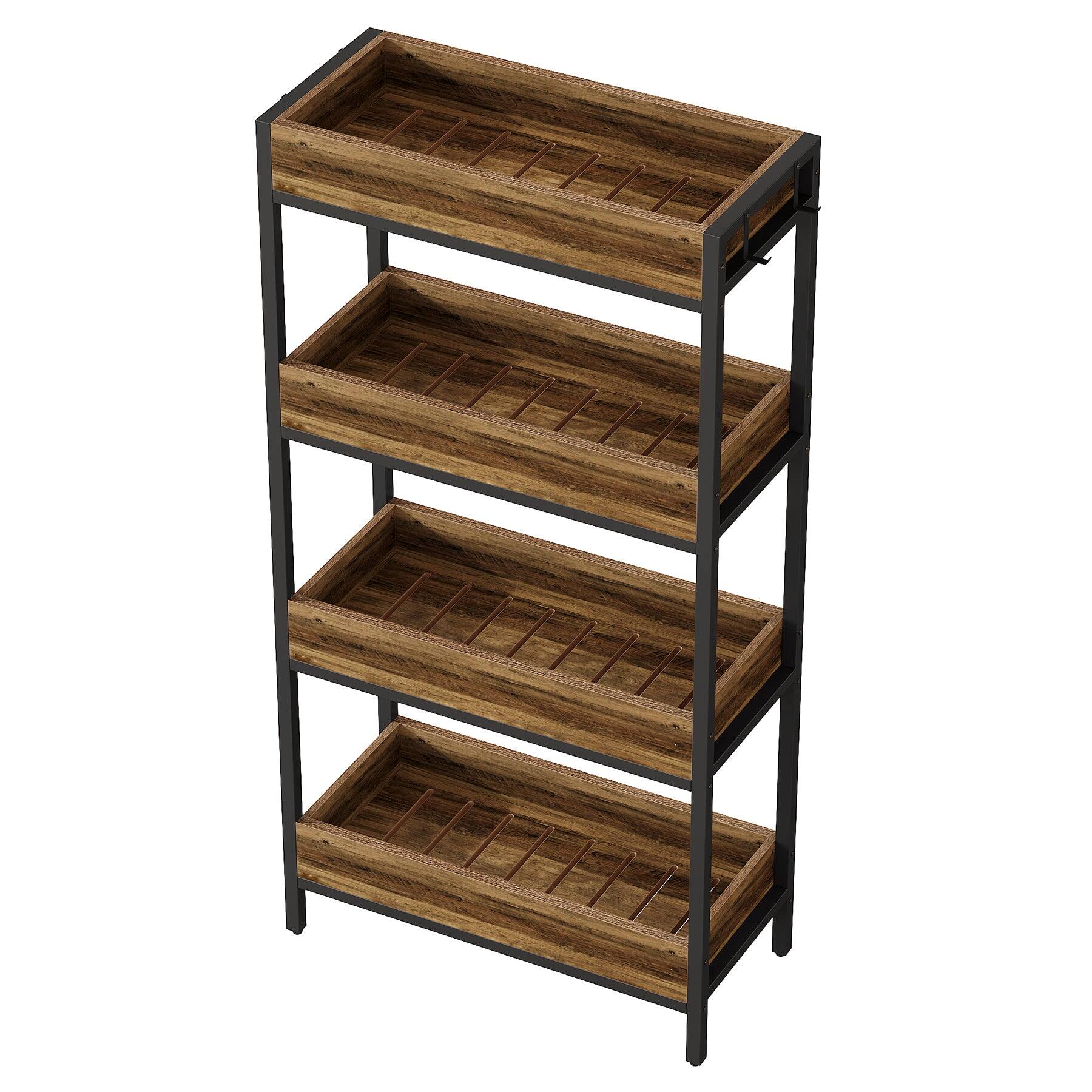Alt View 4. Tribesigns - Office Storage Shelf, For Organizing and Displaying Items in Workspaces and Reception Areas - Brown.