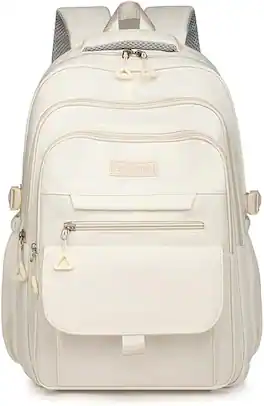 Vulpecula Spade - School Cute Aesthetic Backpack Girls Backpack for Students Kids Teen Girls - White
