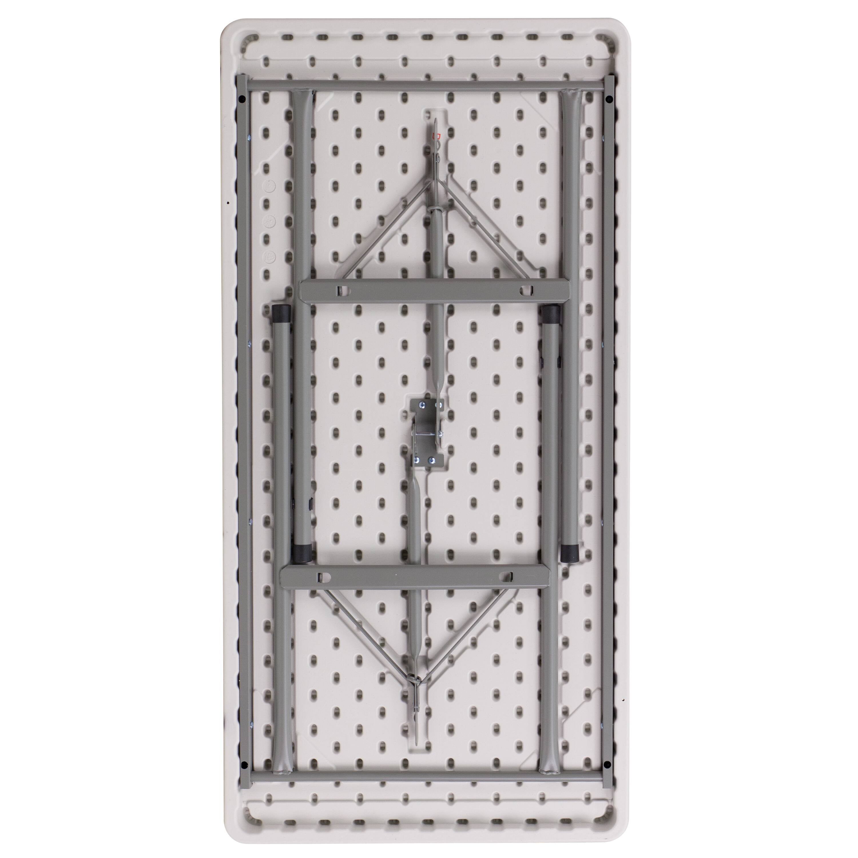 Alt View 5. Emma + Oliver - 4-Foot Plastic Folding Table - White.