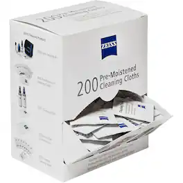ZEISS - Pre-Moistened Cleaning Cloth for Camera Lenses, Binoculars and Scopes, Box of 200